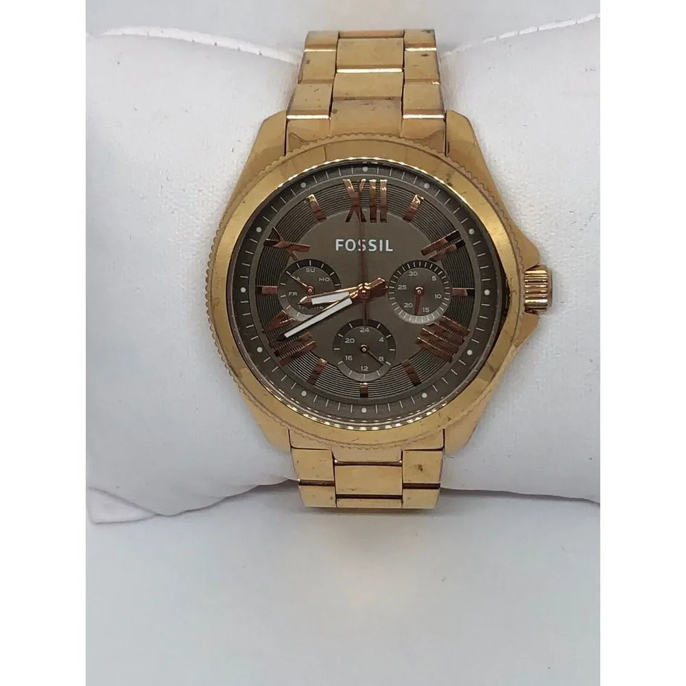 Fossil AM4533 Women's Stainless Steel Analog Taupe Dial Quartz Wrist Watch QB312